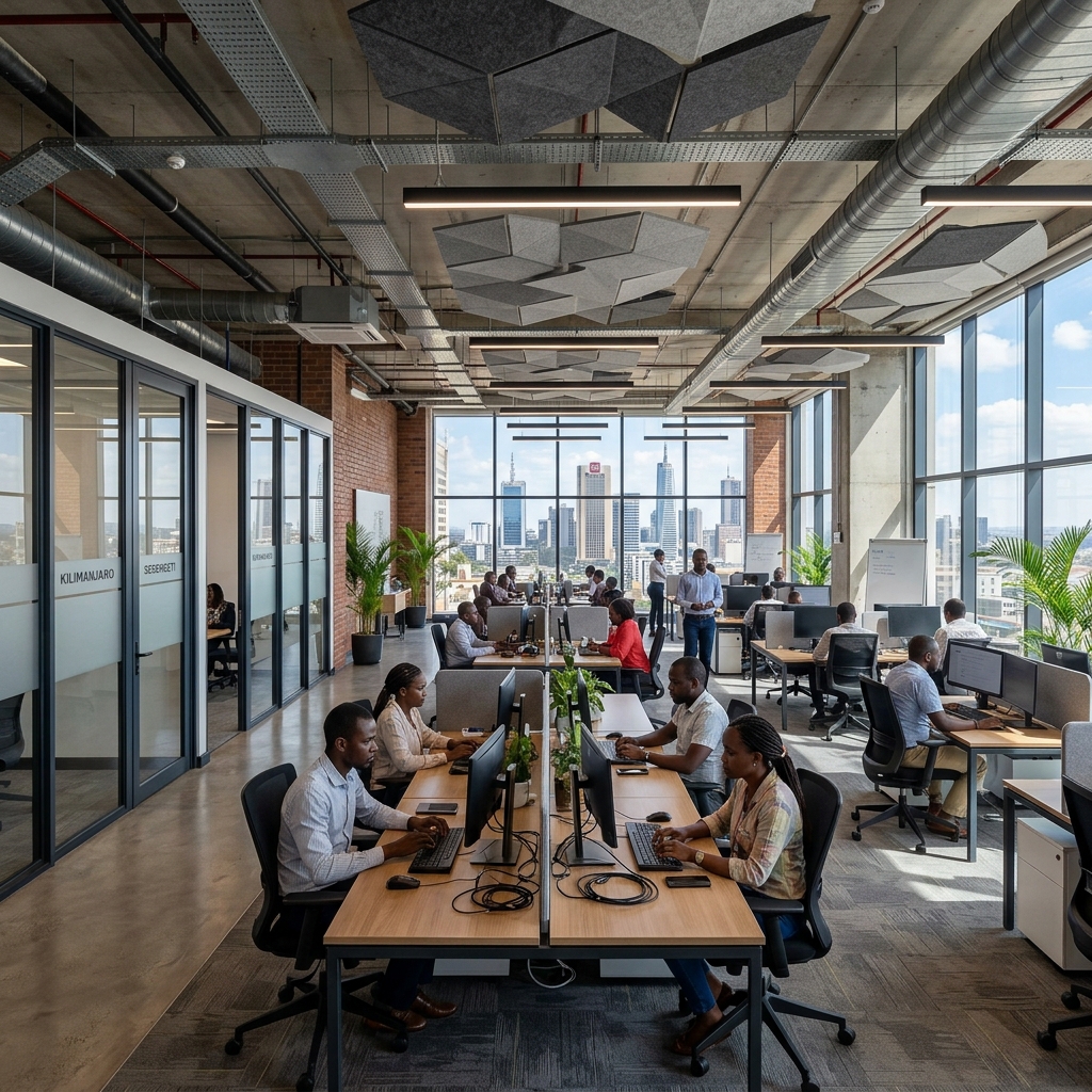 Modern open plan office workspace CBD Nairobi